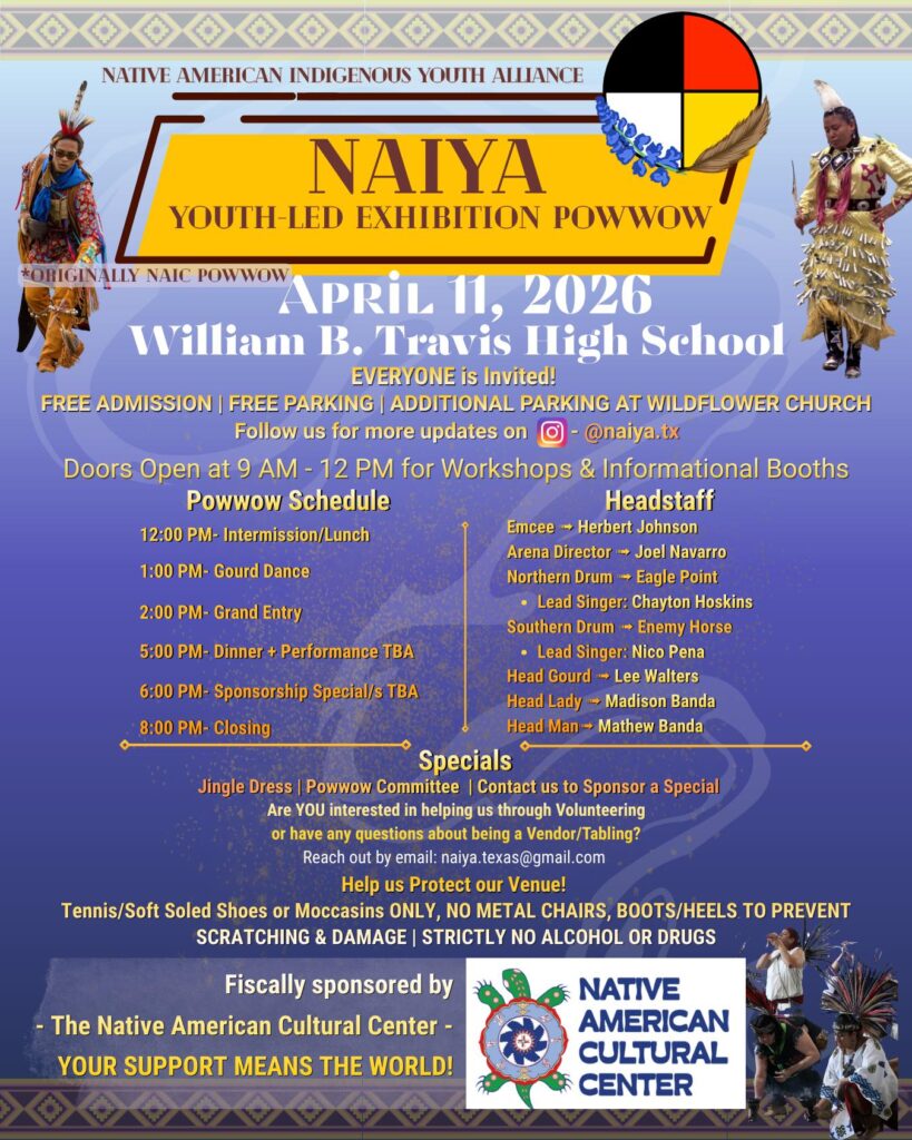 NAIYA student powwow 4/11 at Travis High School, Austin TX 78704
